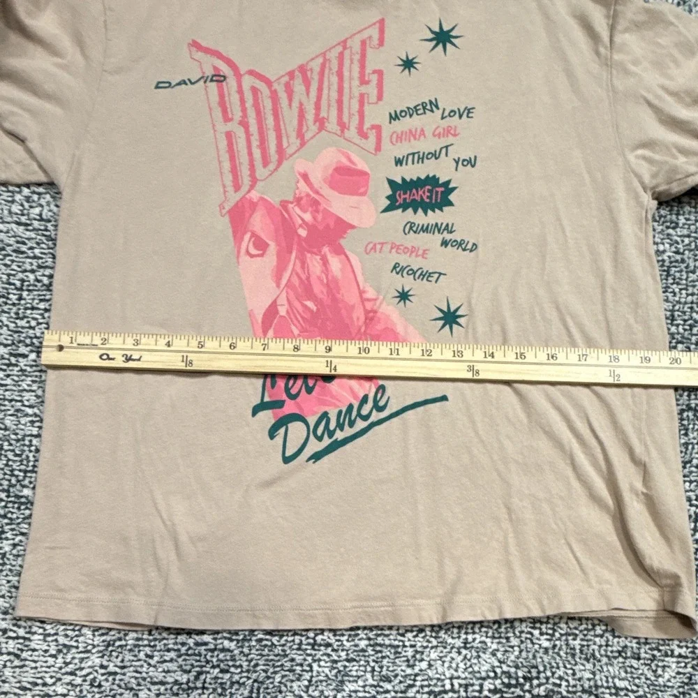 Vintage David Bowie Let's Dance Graphic T-Shirt Beige/Tan Rock & Pop Size M
